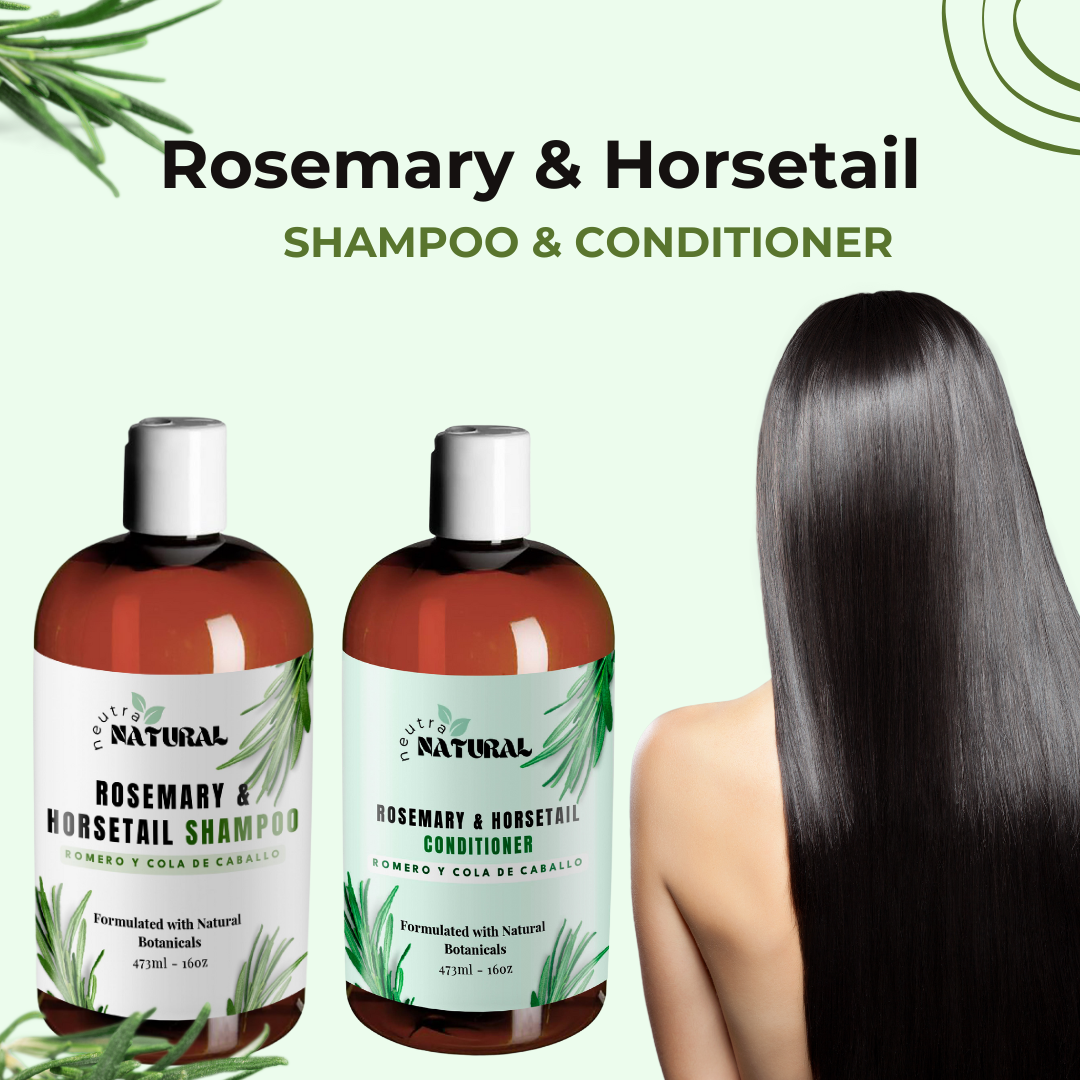 Natural Ingredients Hair Growth Bundle- Shampoo and Conditioner Rosemary & Horsetail,