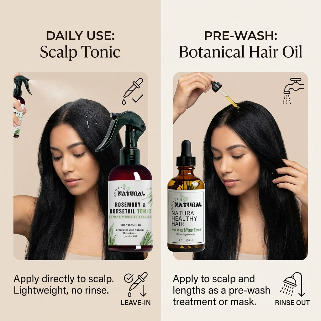 Neutra Natural- Duo de Tonico con Aceite Herbal Para el cabello.