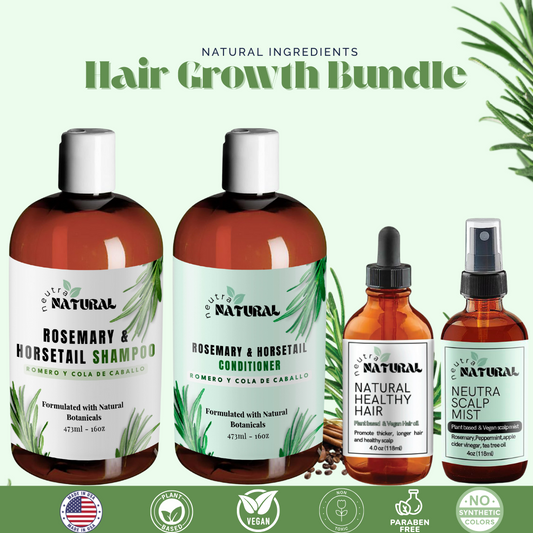 Hair Growth Bundle- Shampoo and Conditioner Rosemary & Horsetail, Neutra Natural Hair Growth Oil.