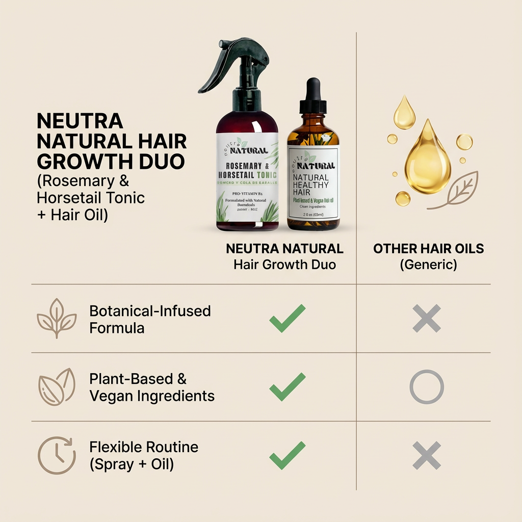 Neutra Natural- Duo de Tonico con Aceite Herbal Para el cabello.