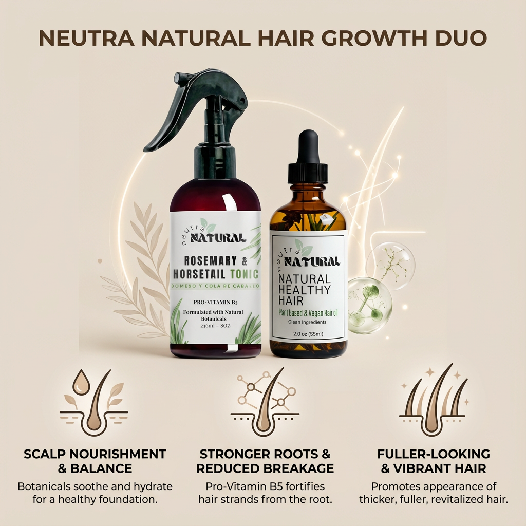 Neutra Natural- Duo de Tonico con Aceite Herbal Para el cabello.