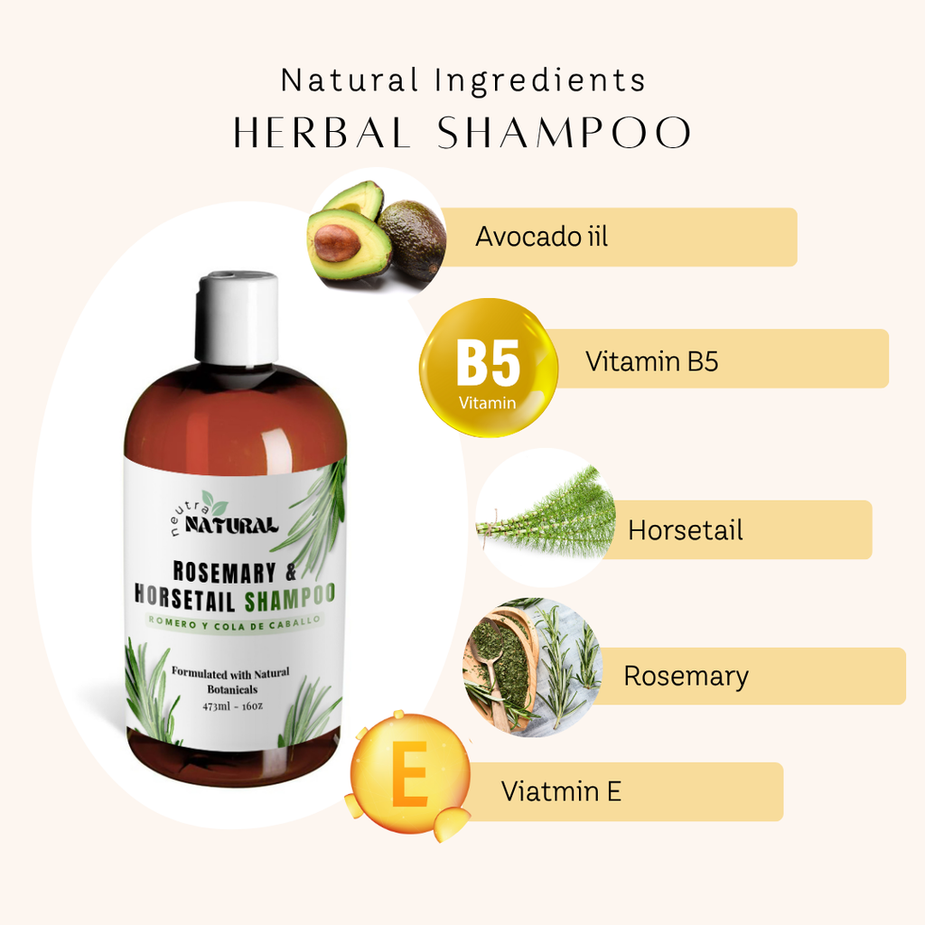 Neutra Natural Rosemary & Horsetail Shampoo.