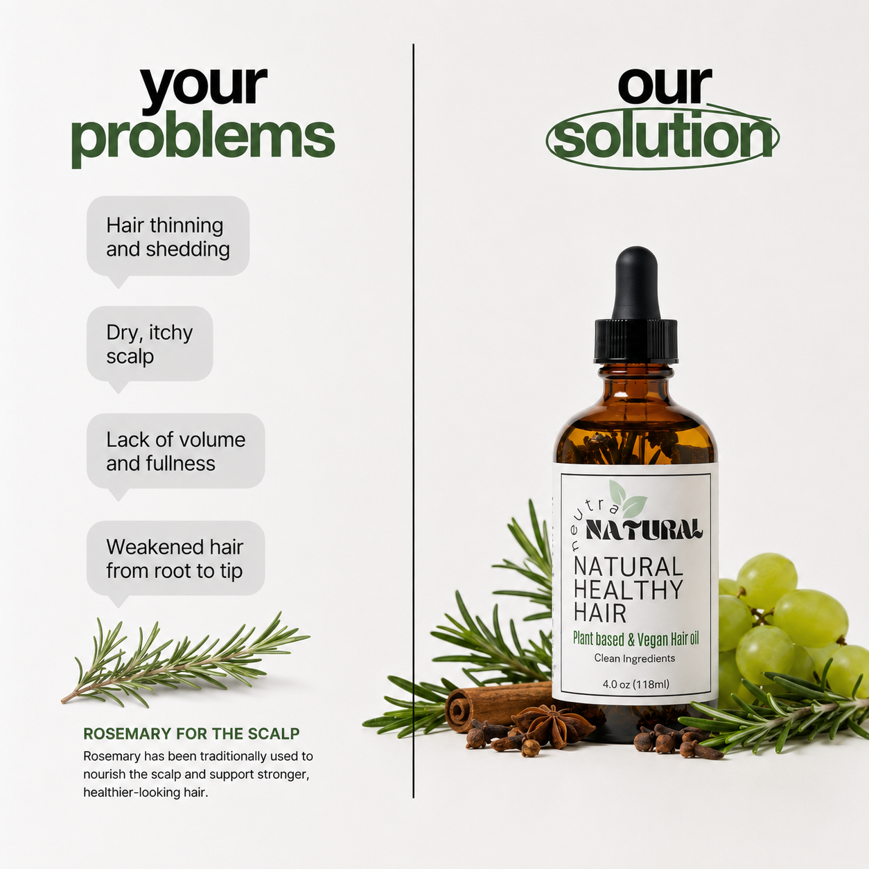 Neutra Natural Healthy Hair Aceite botanico Herbal para el Cabello