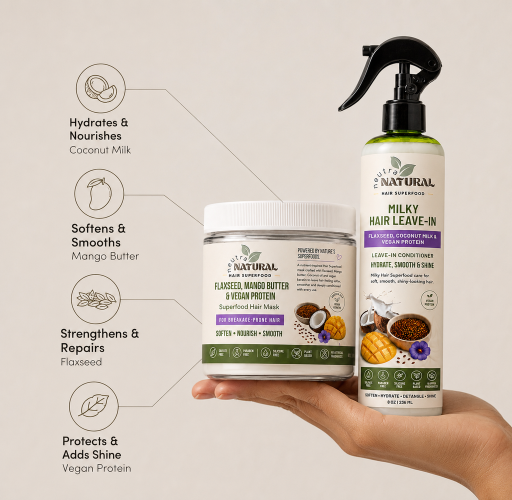 Neutra Natural Hair Superfood Duo | Hair Mask + Milky Leave-In Conditioner