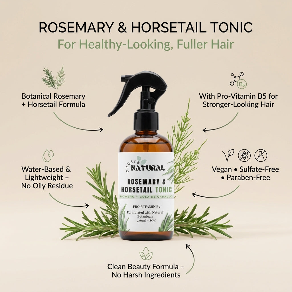 Neutra Natural Tonico para el cuero cabelludo con romero y cola de caballo, Vitamina B5