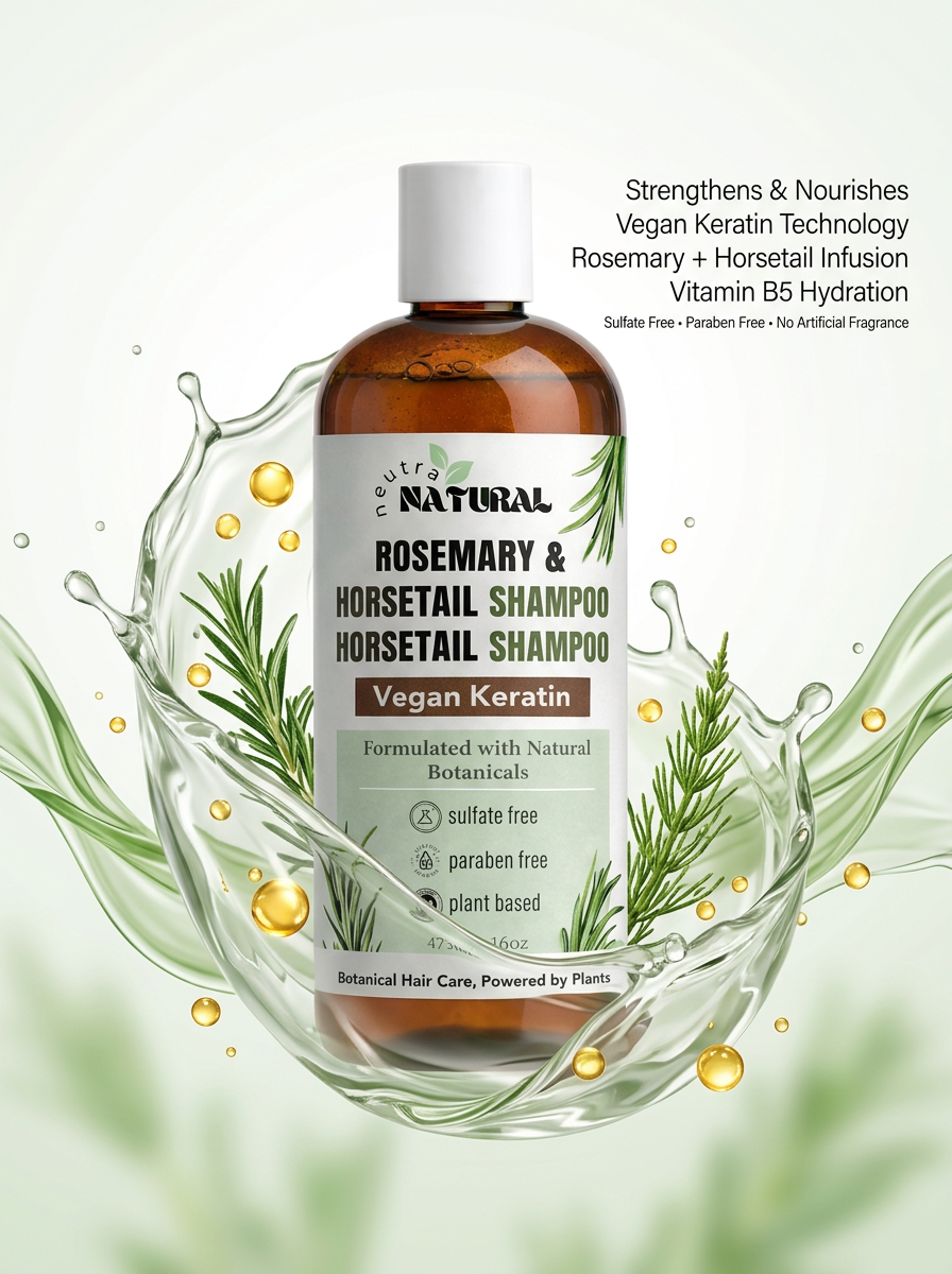 Neutra natural Kit herbal de shampoo y acondicionador con Keratina vegana, romero y cola de caballo.