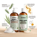 Kit Herbal  de crecimiento , caspa y cabello maltratado con romero y cola de caballo.