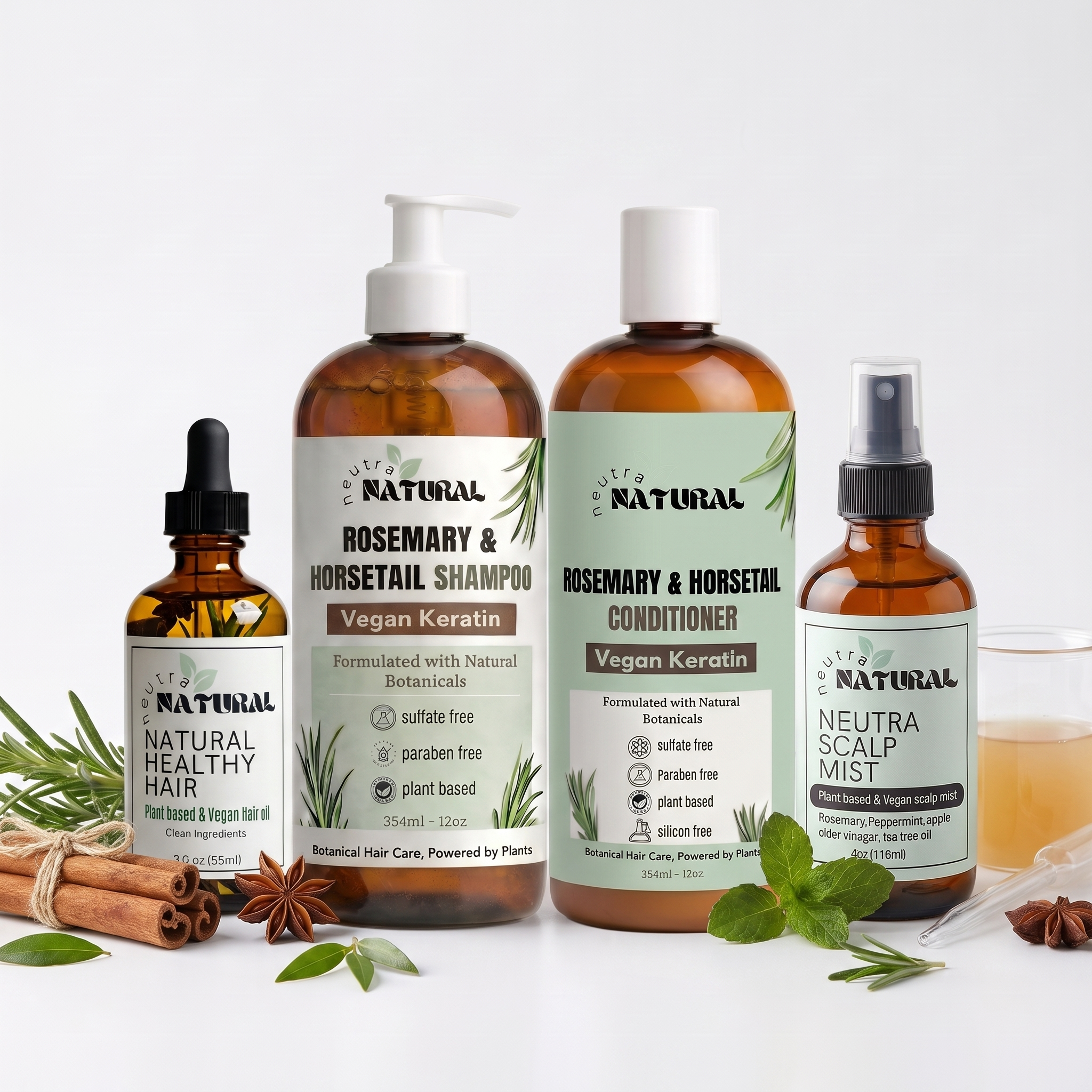Neutra Natural-Root Balance & Strength — Kit de 4 pasos